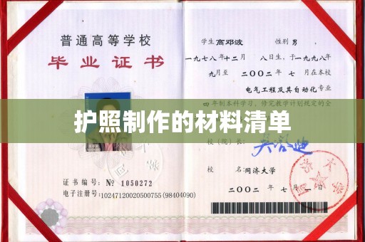 高雄护照制作的材料清单
