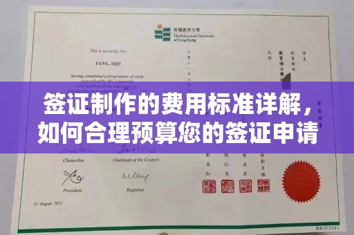 高雄签证制作的费用标准详解，如何合理预算您的签证申请成本