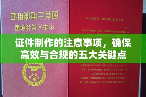 高雄证件制作的注意事项，确保高效与合规的五大关键点